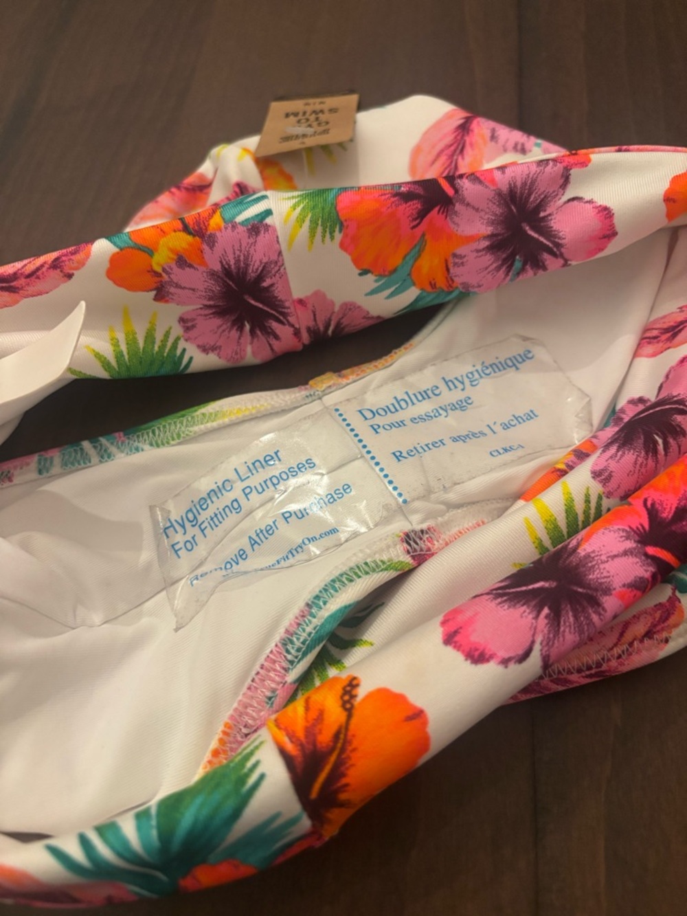 PINK Victoria's Secret Gym to Swim White & pink floral bikini bottom NWT - Picture 7 of 8